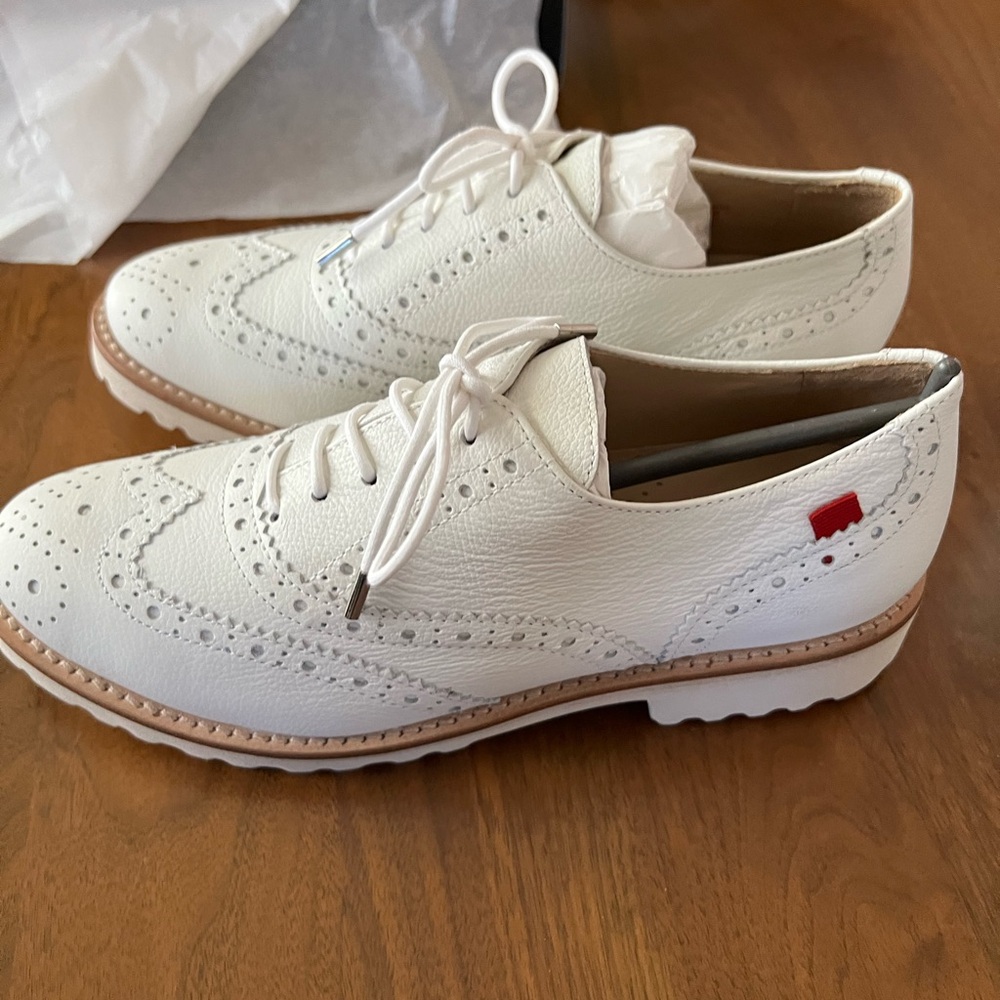 Marc Joseph White Leather Women's Loafers